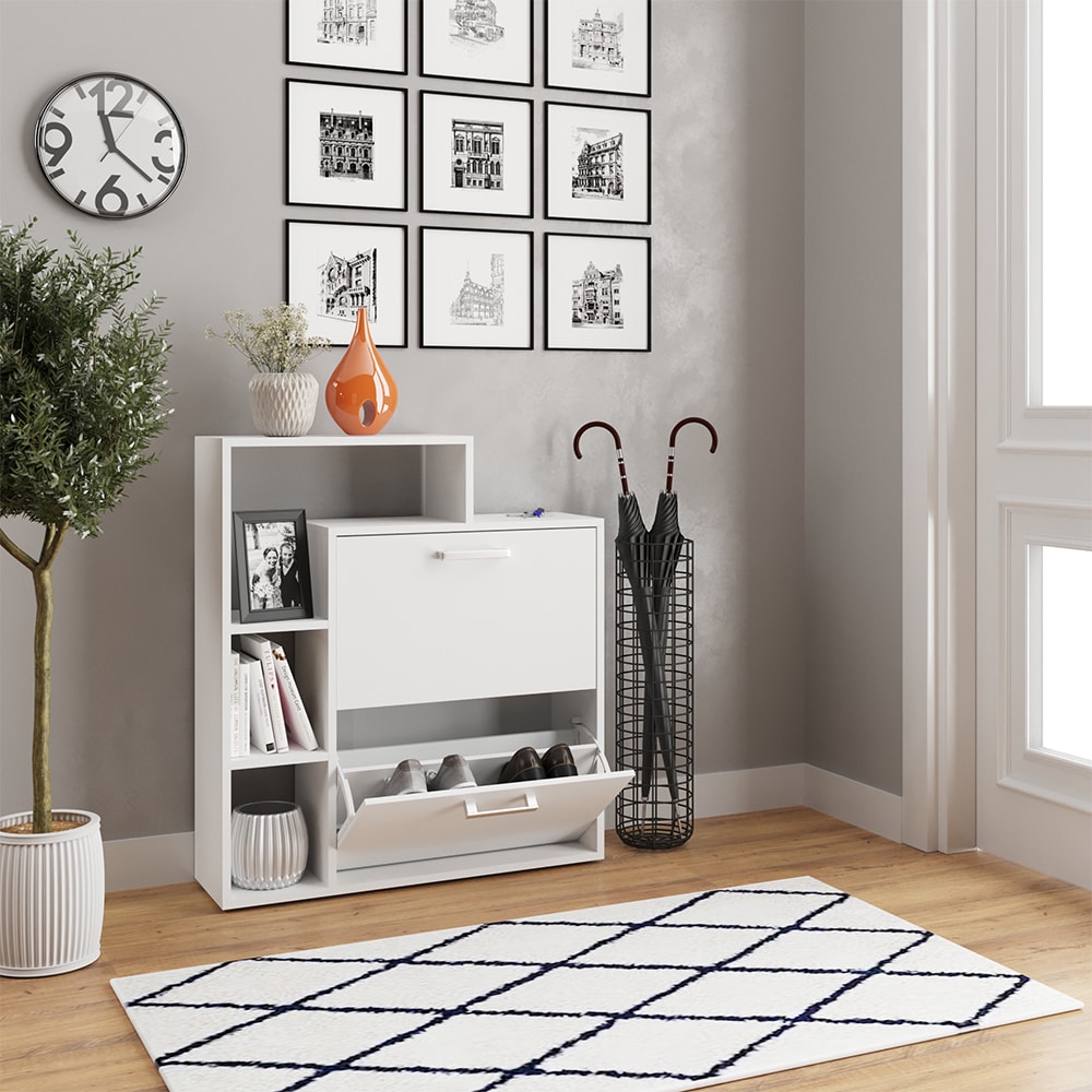 Meuble à chaussures, Blanc 80 x 90cm