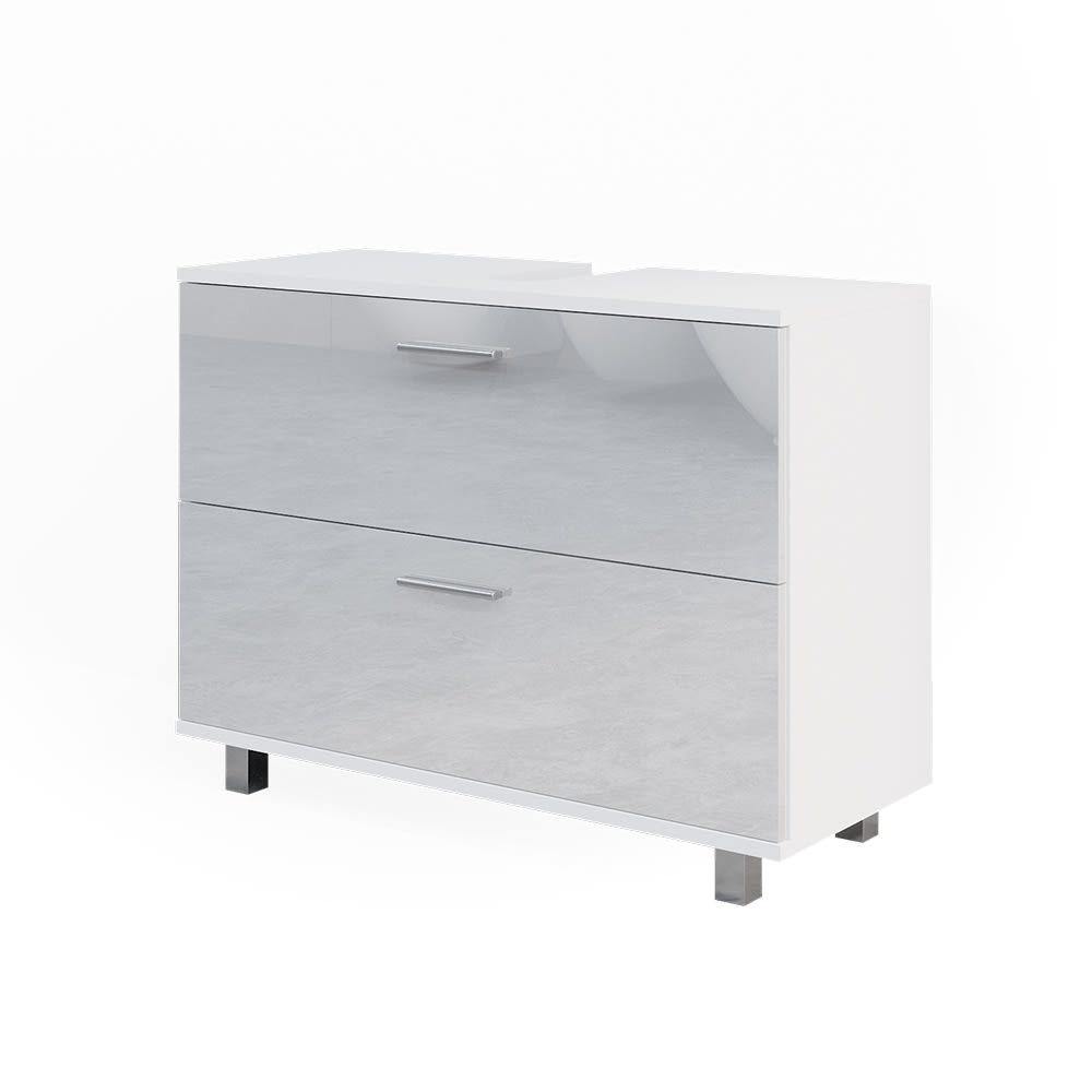 Meuble sous vasque simple, Blanc Haute brillance 80 x 60.8cm