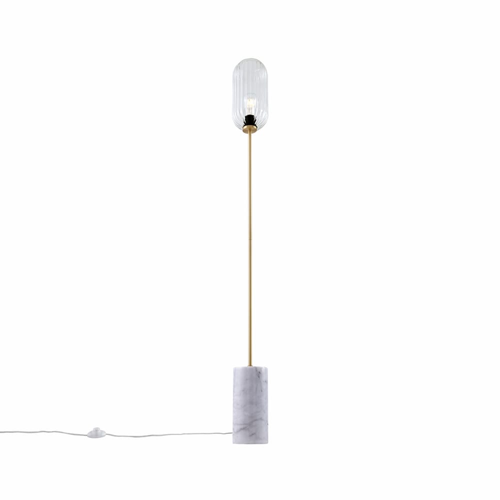 Lampadaire art déco laiton avec verre transparent — vue 4