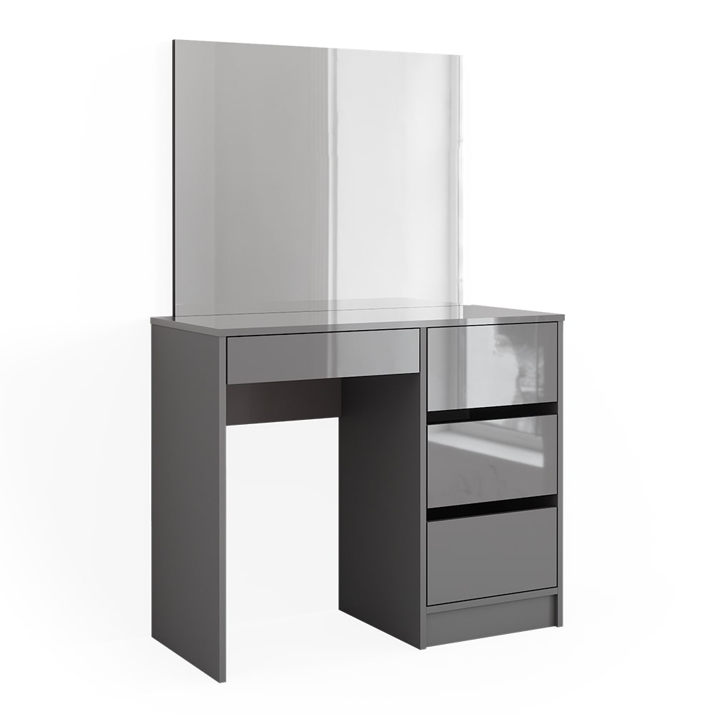 Vicco Schminktisch mit Spiegel, Grau 90 x 75cm style modern Grau Spanplatte