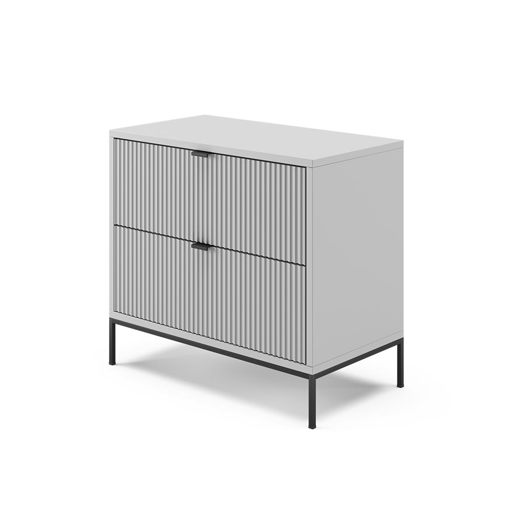 Vicco Nachttisch, Grau 66 x 60cm style modern Grau Spanplatte