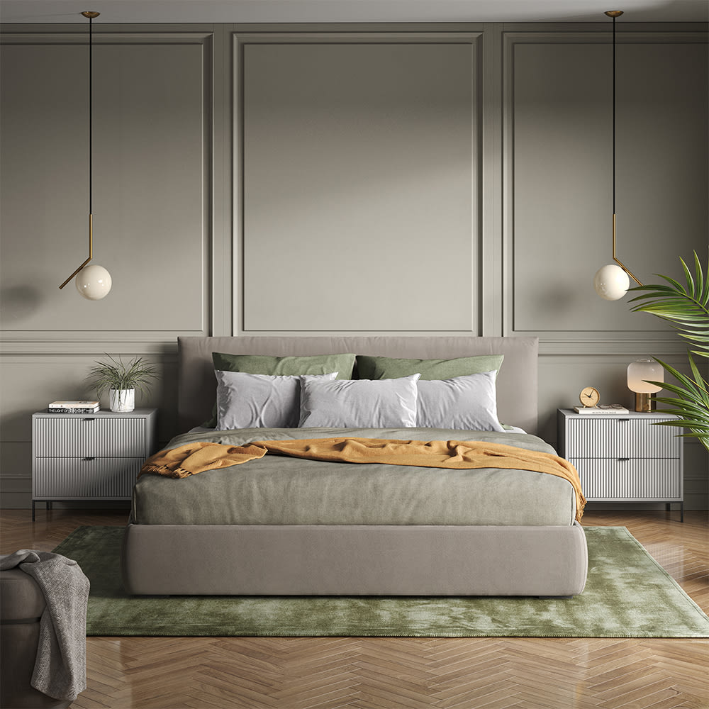 Lot de 2 tables de chevet gris, 66 x 60cm - Maisons du Monde