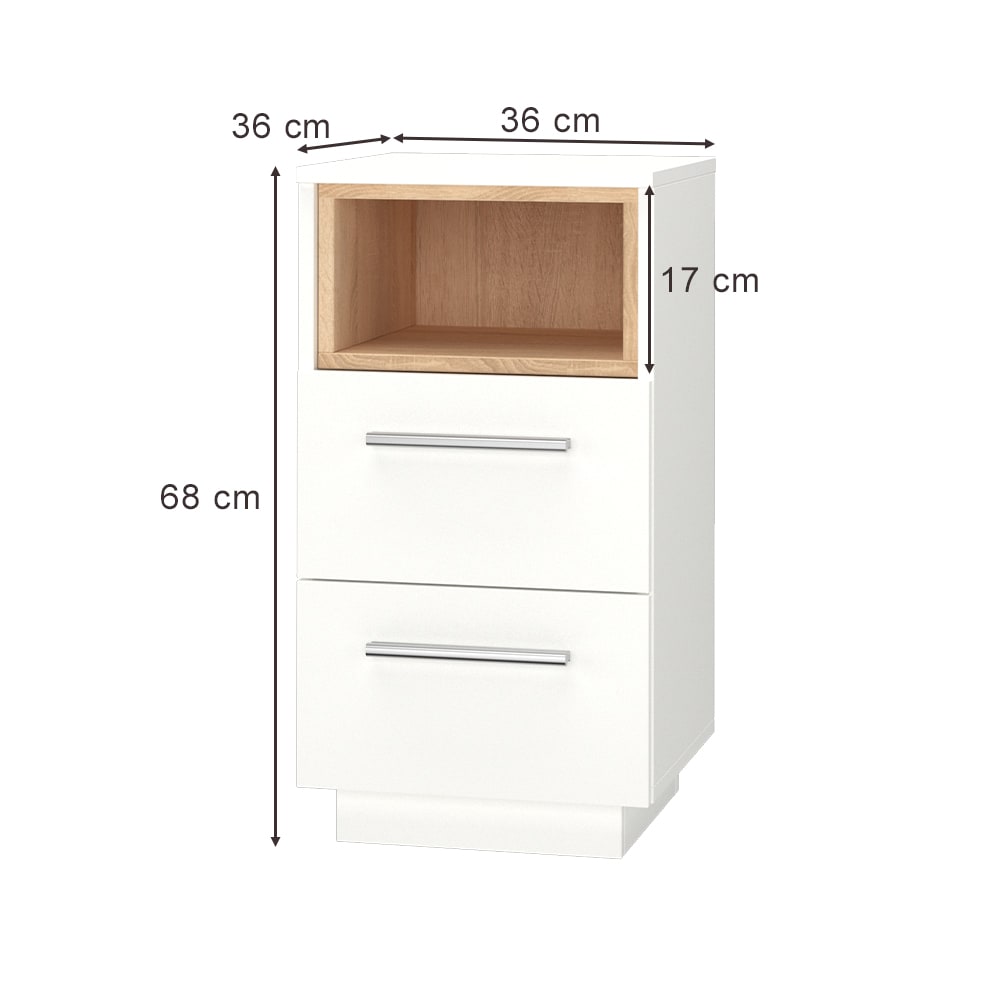Table de chevet, blanc 36 x 68cm - Maisons du Monde