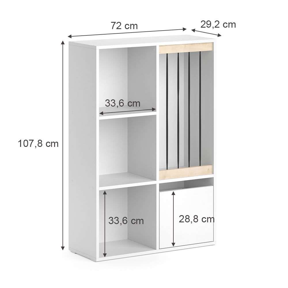 Bibliothèque enfant, blanc 72 x 107.8cm - Maisons du Monde