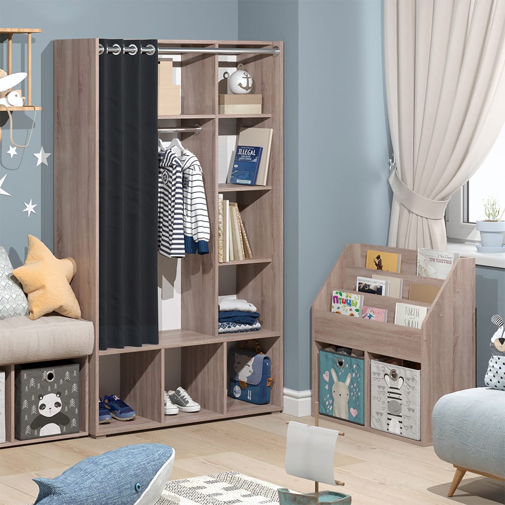 Armoire pour enfants avec tringle à rideaux, sonoma 105.8 x 178.1cm - Maisons du Monde