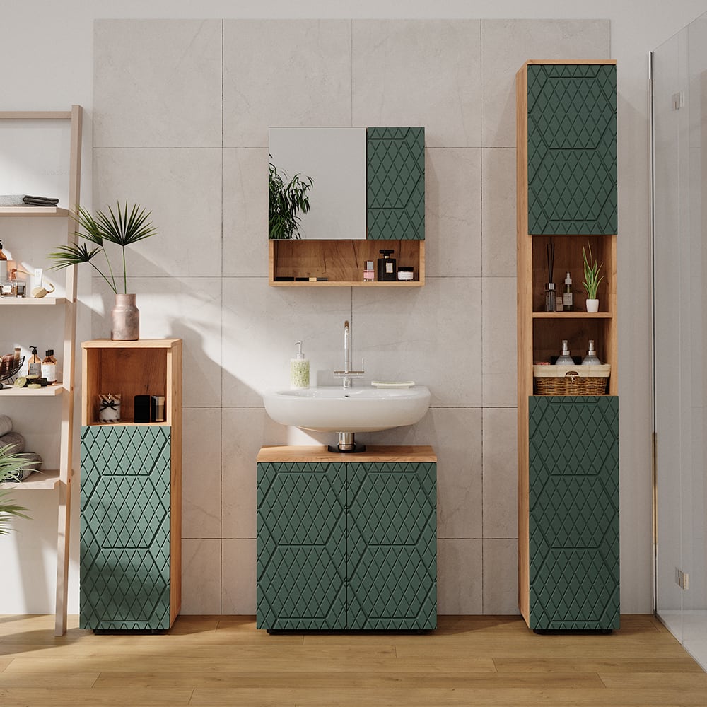Armoire de salle de bain, effet bois 30 x 192cm