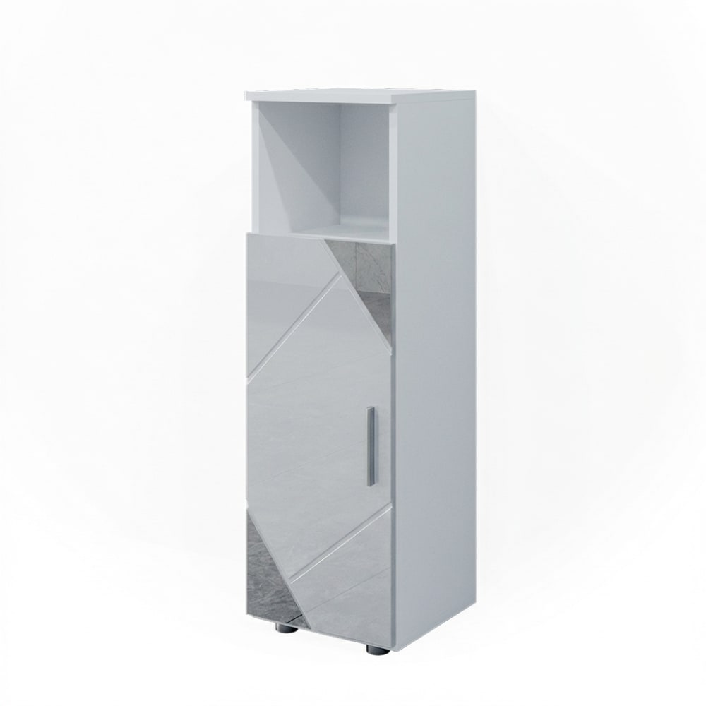 Vicco Midischrank, Weiß Hochglanz 30 x 95cm style modern Weiß Spanplatte