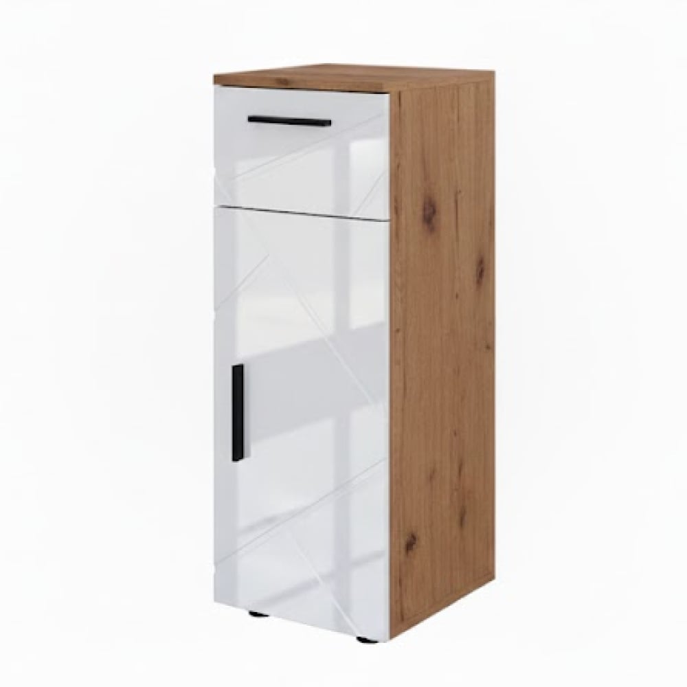 Vicco Midischrank, Eiche 30 x 81cm style modern Weiß Spanplatte