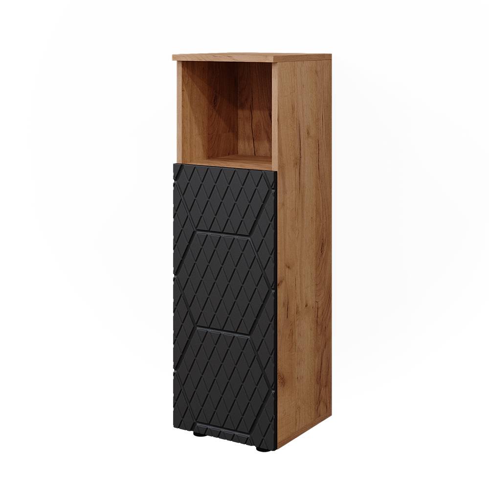 Vicco Midischrank Anthrazit mit Wabenstruktur 30x95cm style modern Grau Spanplatte