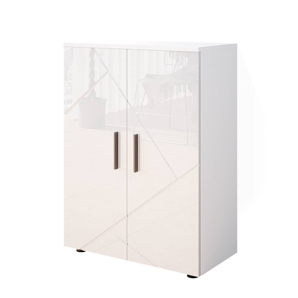 Vicco Midischrank Weiß Hochglanz 60x81cm style modern Weiß Spanplatte