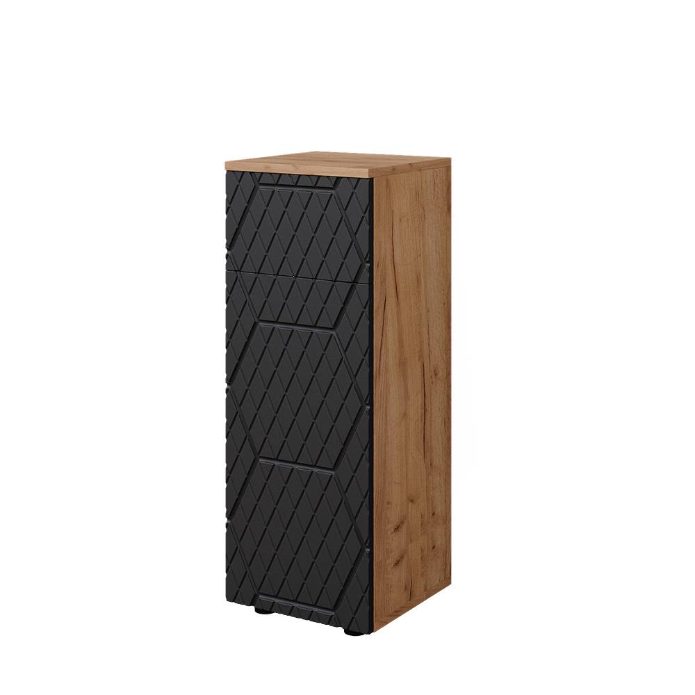 Vicco Midischrank Schublade,2 Fächer,Badezimmer Anthrazit mit Wabenstruktur style modern Grau Spanplatte