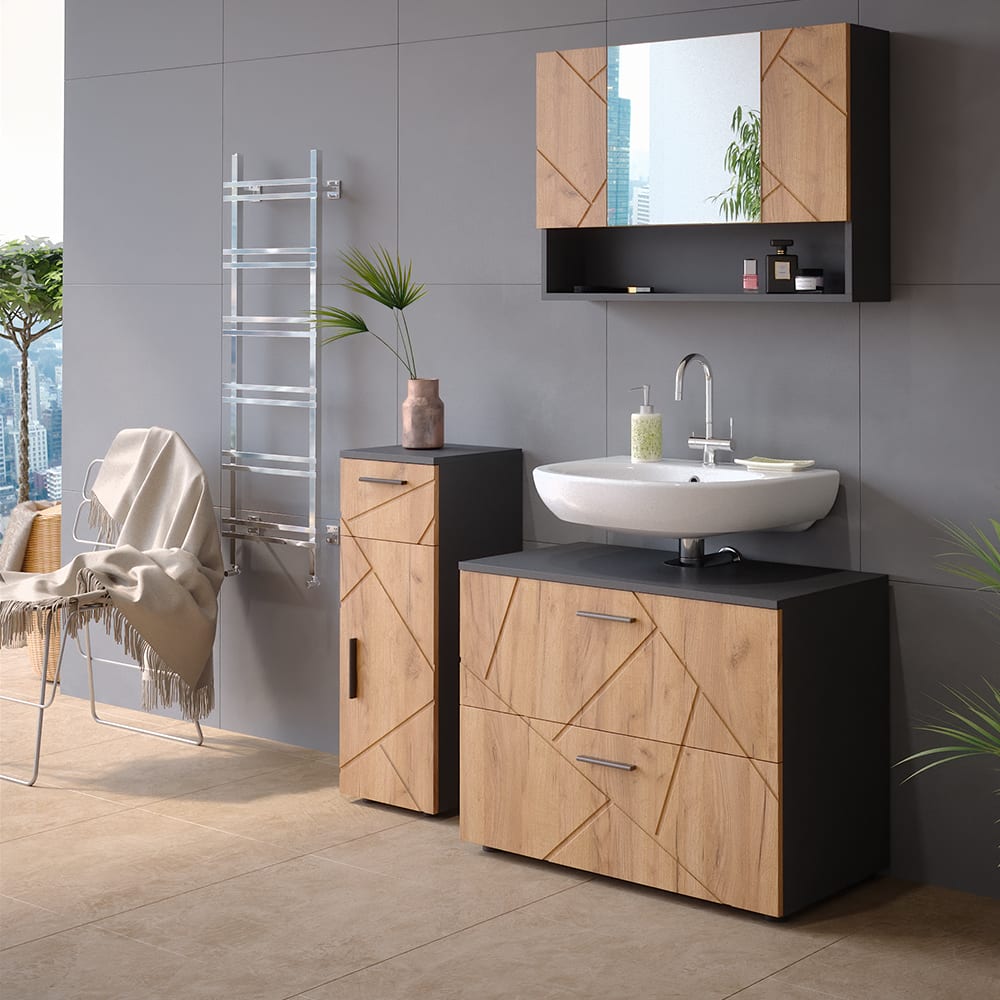 Meuble de rangement de salle de bain, effet bois 30 x 81cm - Maisons du Monde