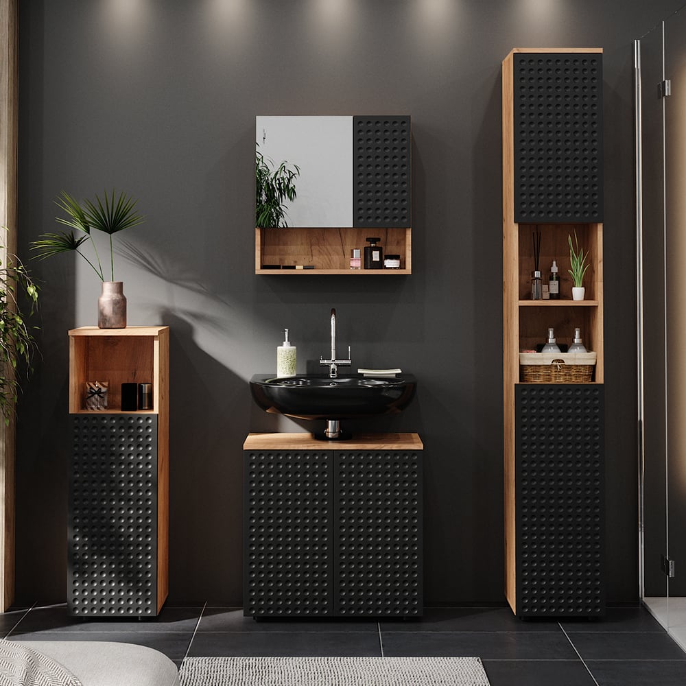 Midischrank, Anthrazit gepunktet 30 x 95cm - Maisons Du Monde
