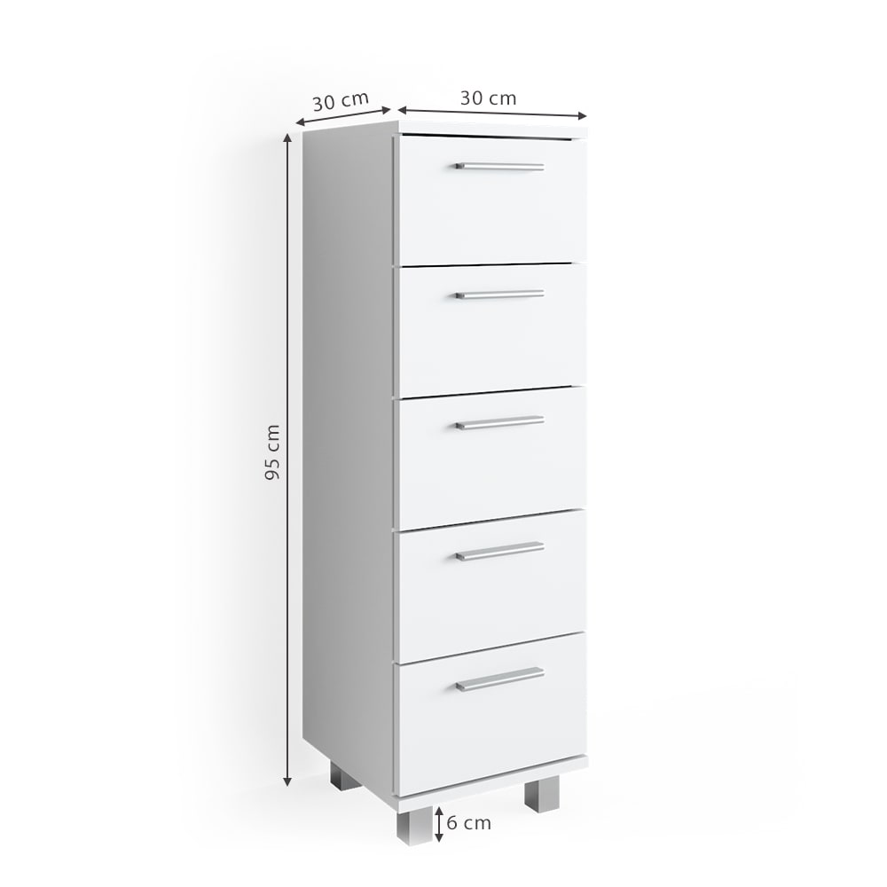Badschrank, Weiß 30 x 95cm - Maisons Du Monde