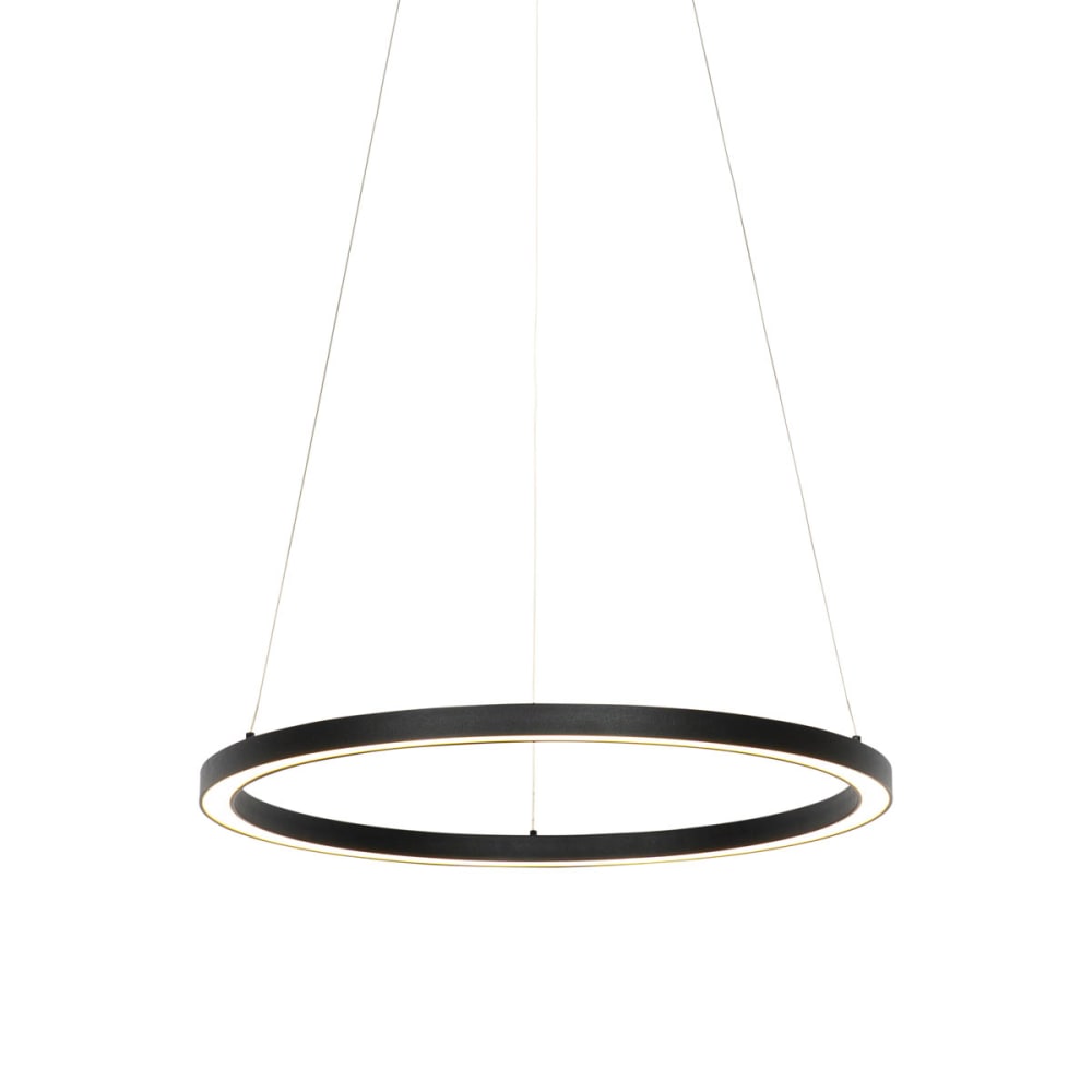 QAZQA Smarte Hängelampe schwarz, 60 cm, inkl. LED & RGBW style modern - Metall