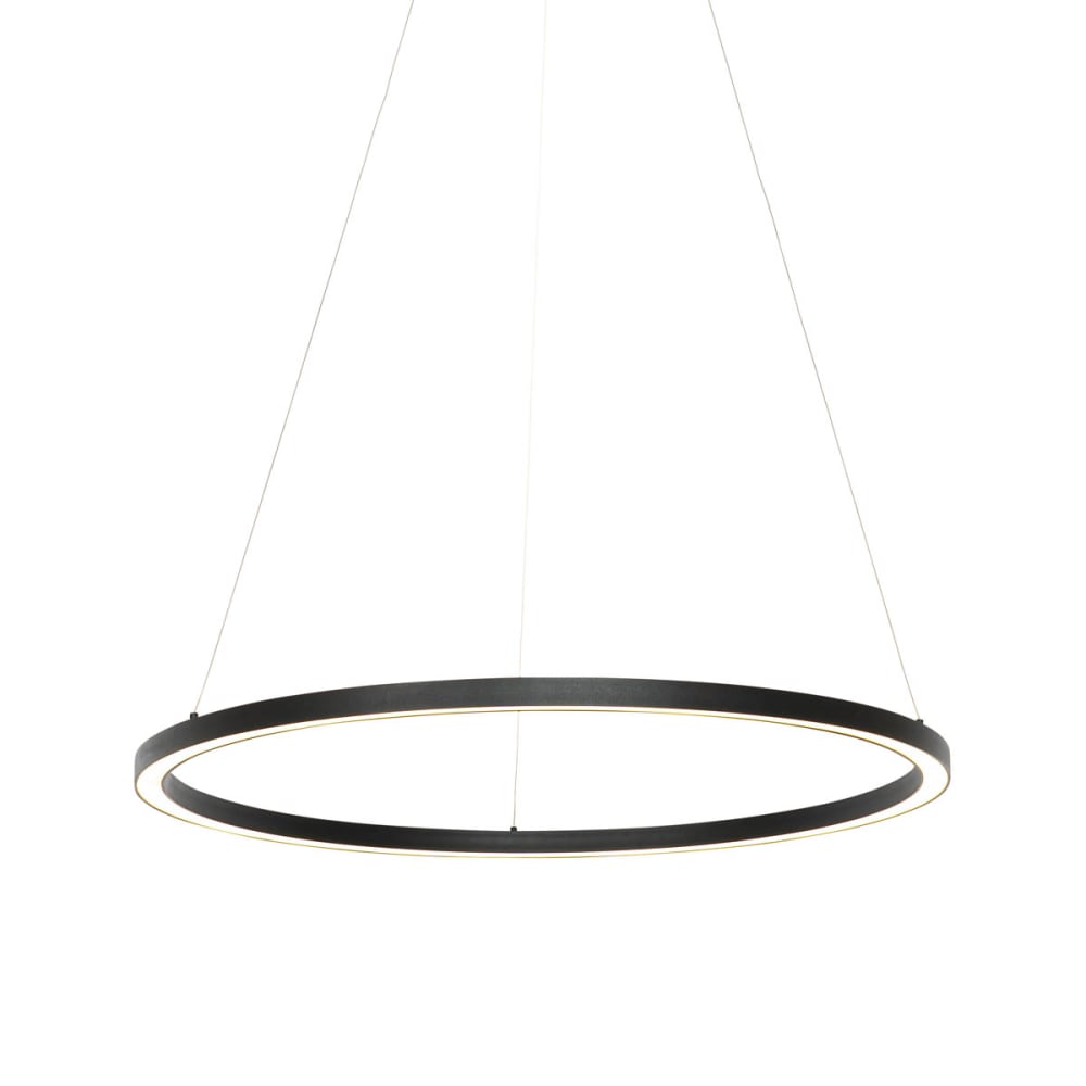 QAZQA Smarte Hängelampe schwarz, 80 cm, inkl. LED und RGBW style modern - Metall