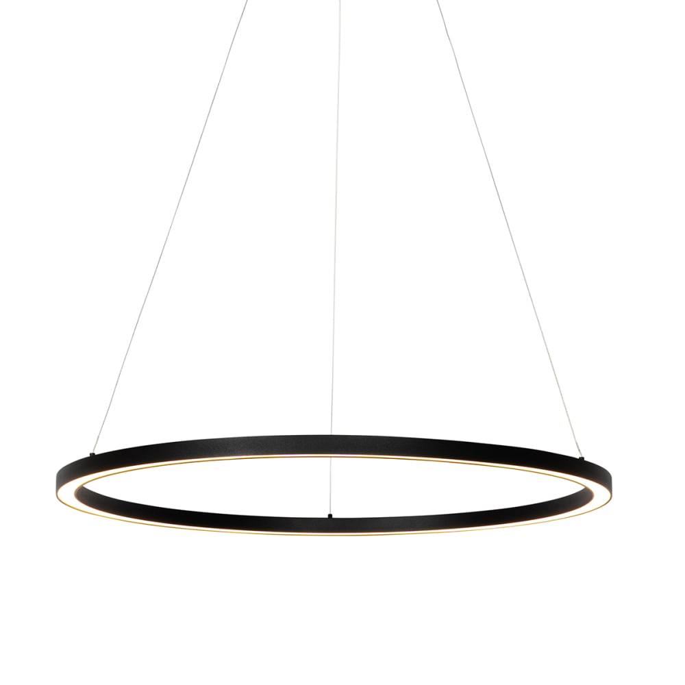 Lampe suspendue noire 80 cm avec LED dimmable