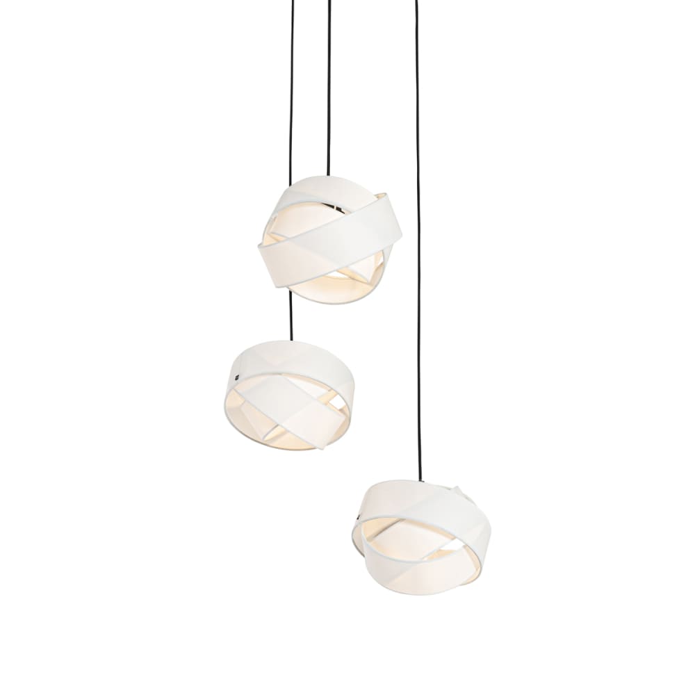 Lampe suspendue moderne blanche avec 3 lumières