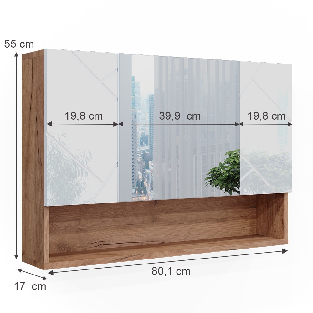 Armoire de toilette, effet bois 80.1 x 55cm - Maisons du Monde