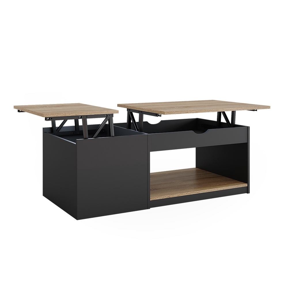 Vicco Couchtisch, Schwarz 110 x 110cm style modern Schwarz Spanplatte