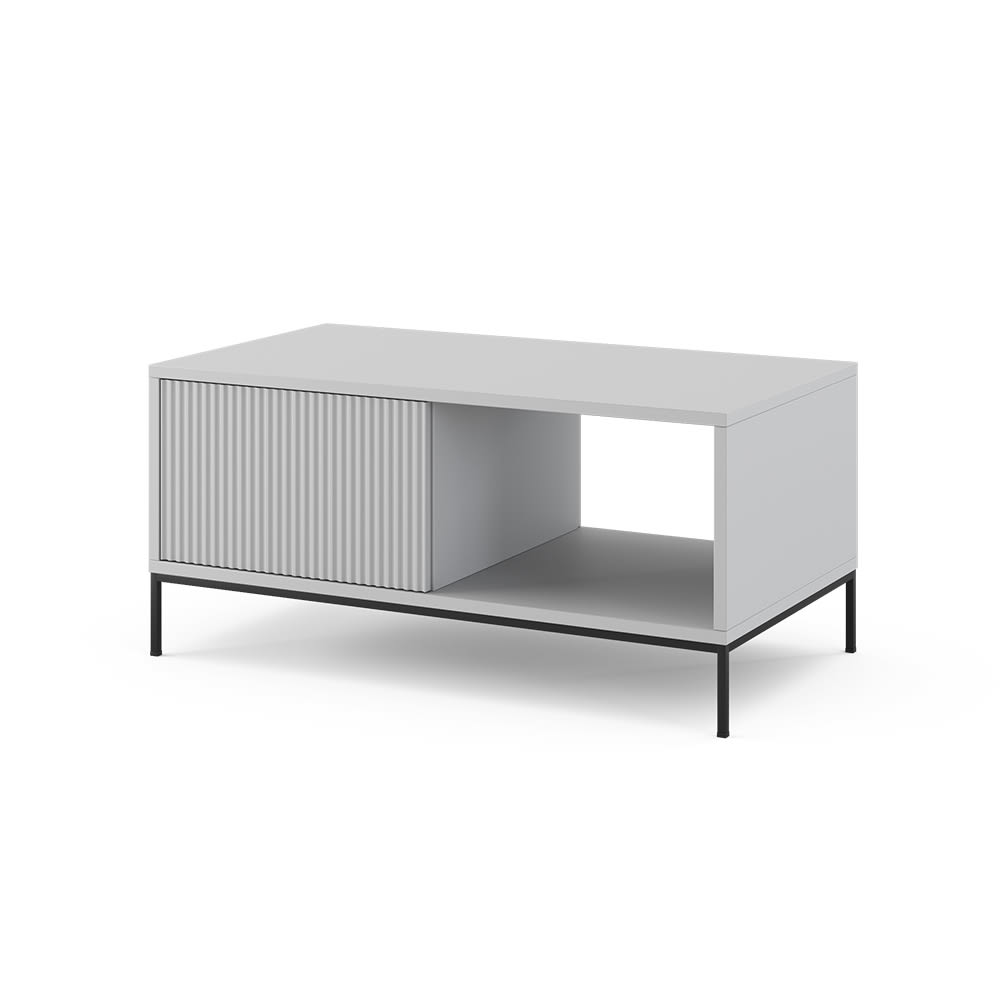 Vicco Couchtisch, Grau 90 x 50cm style modern Grau Spanplatte
