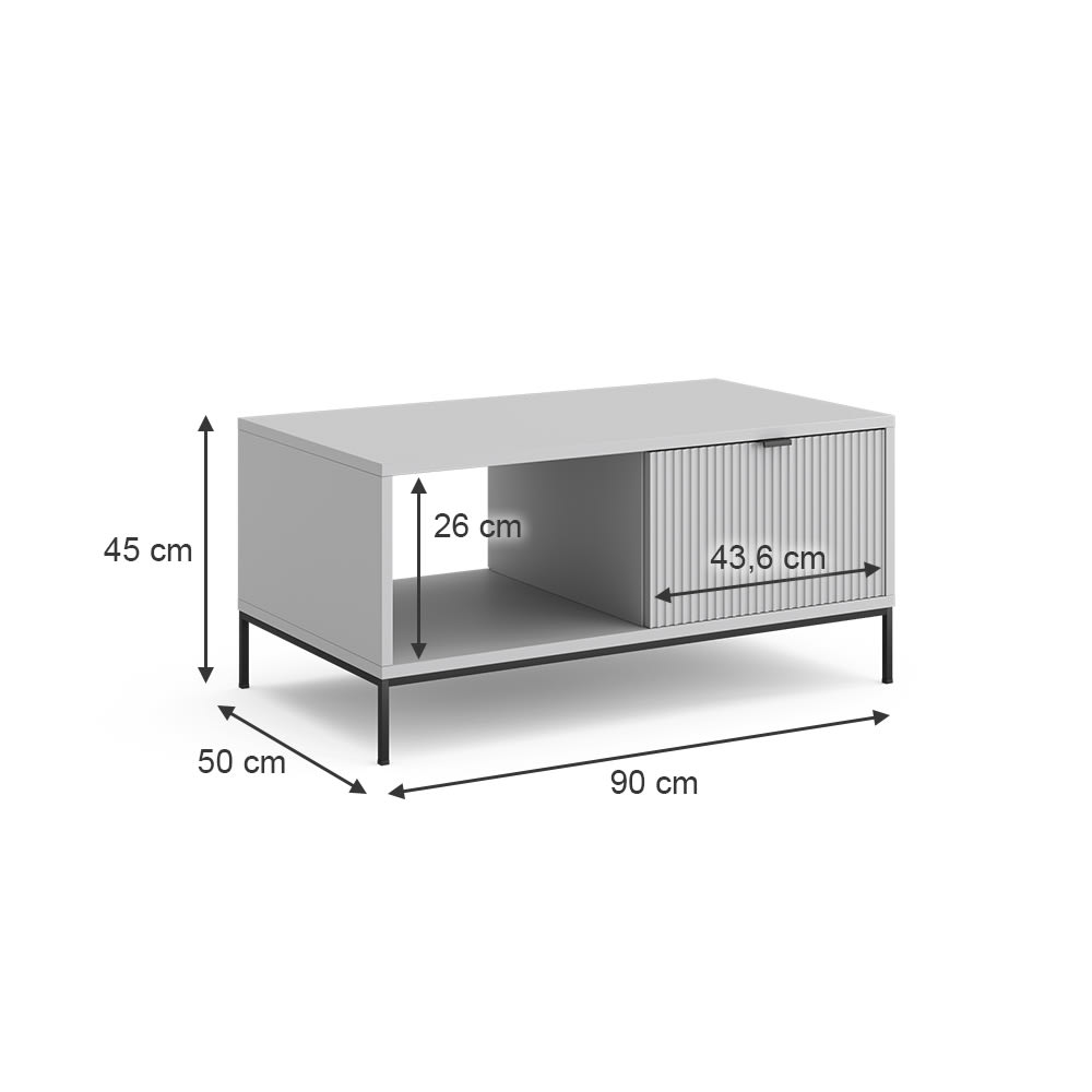 Couchtisch, Grau 90 x 50cm - Maisons Du Monde