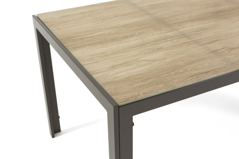 Rechteckiger Tisch 150x90cm MDF-Platte taupe/holz - Maisons Du