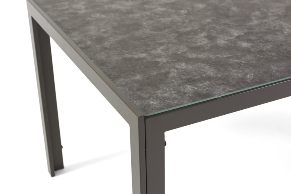 Rechteckiger Tisch 150x90cm innen/außen taupe/granit - Maisons Du