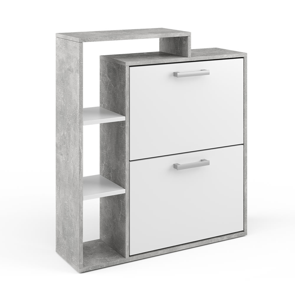 Vicco Schuhkipper, Beton 24.5 x 90 cm style modern Weiß Spanplatte