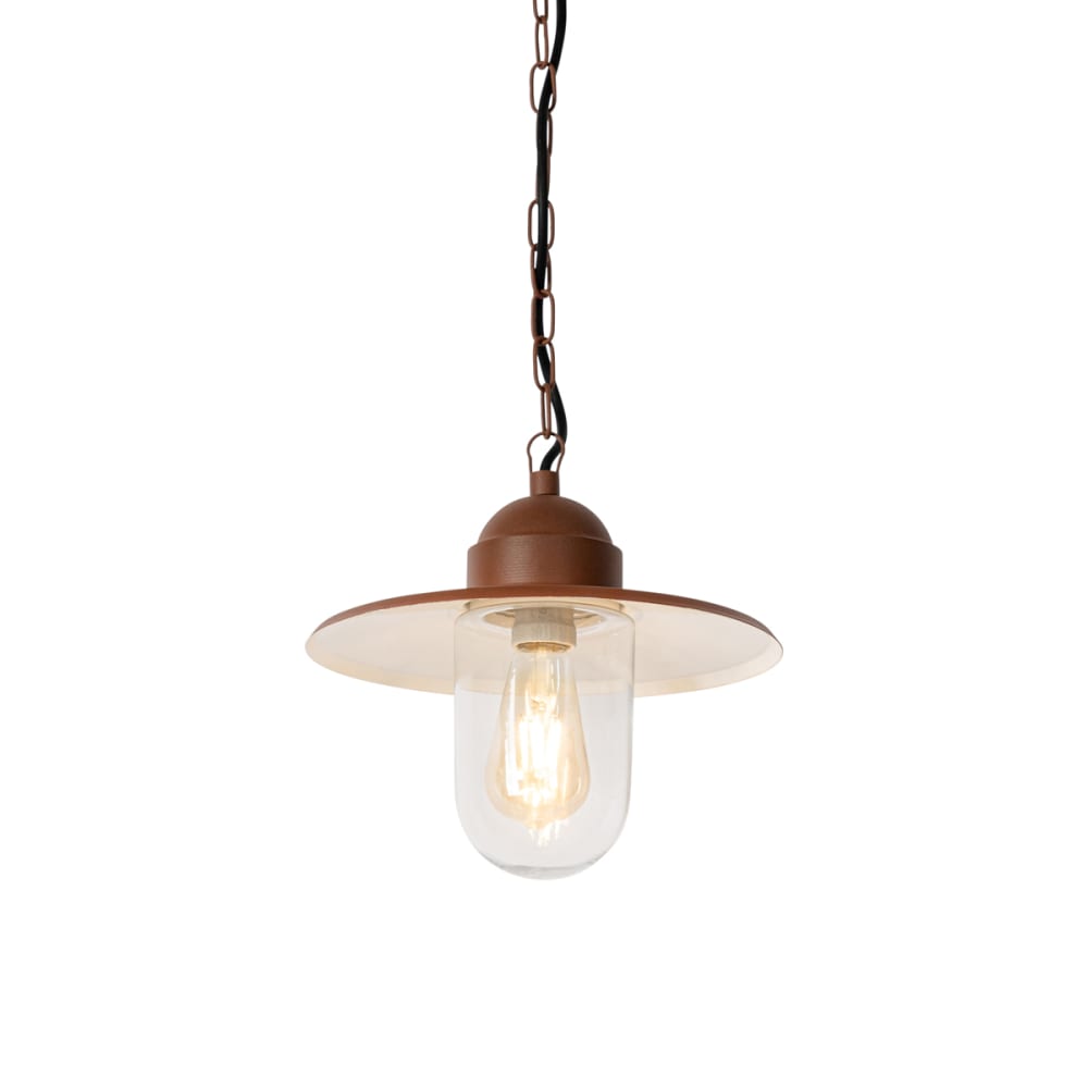 Lampe suspendue extérieure marron rouille IP44