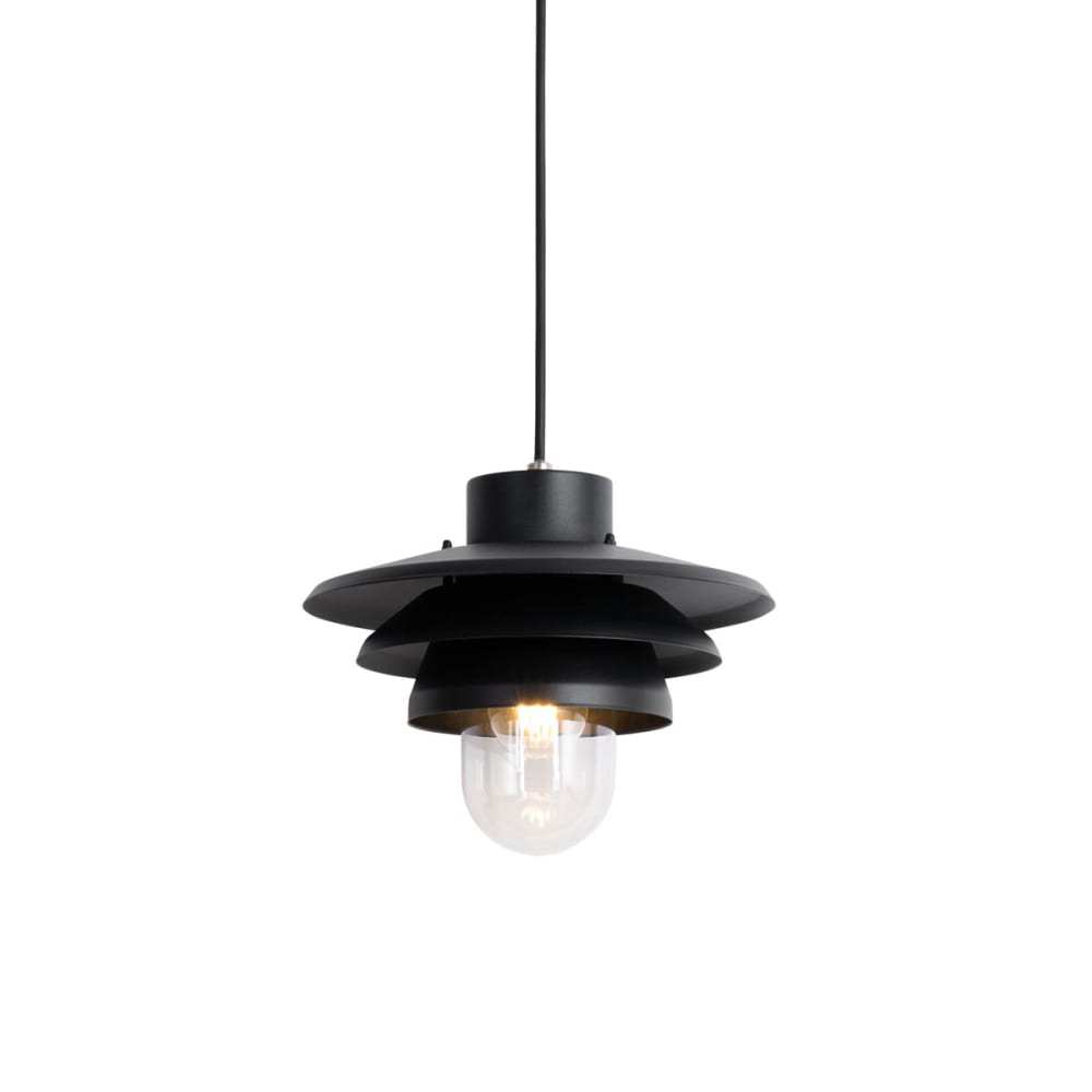 Suspension extérieure design noire IP44