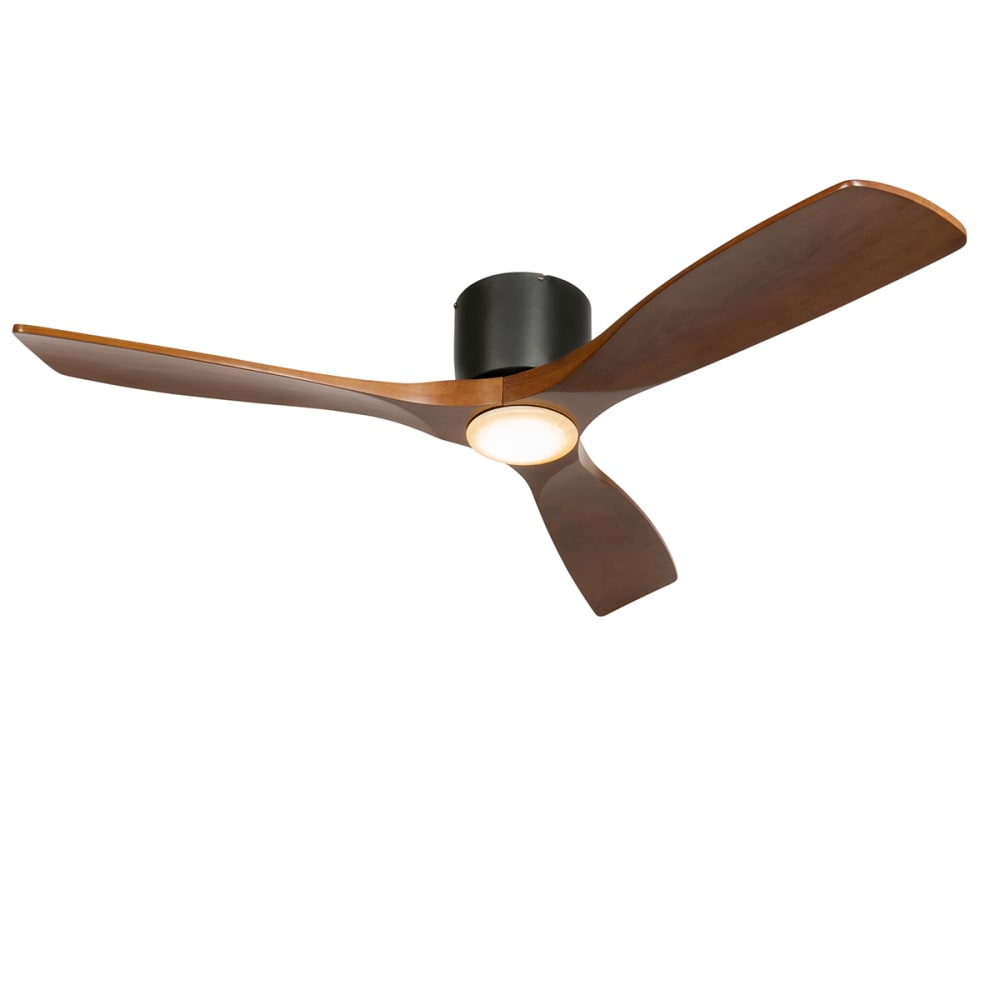Ventilateur plafond noir bois LED télécommande incluse