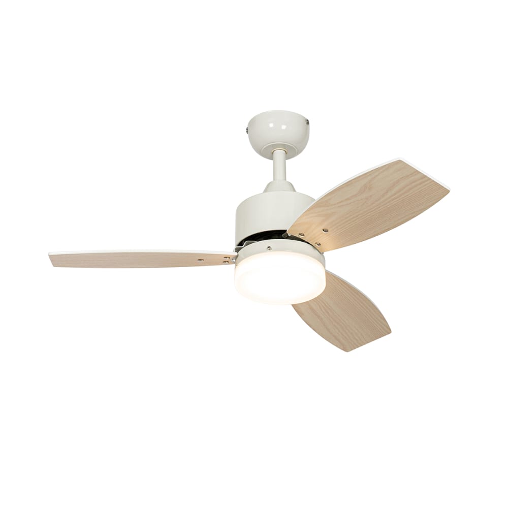 Ventilateur plafond blanc LED avec télécommande IP44