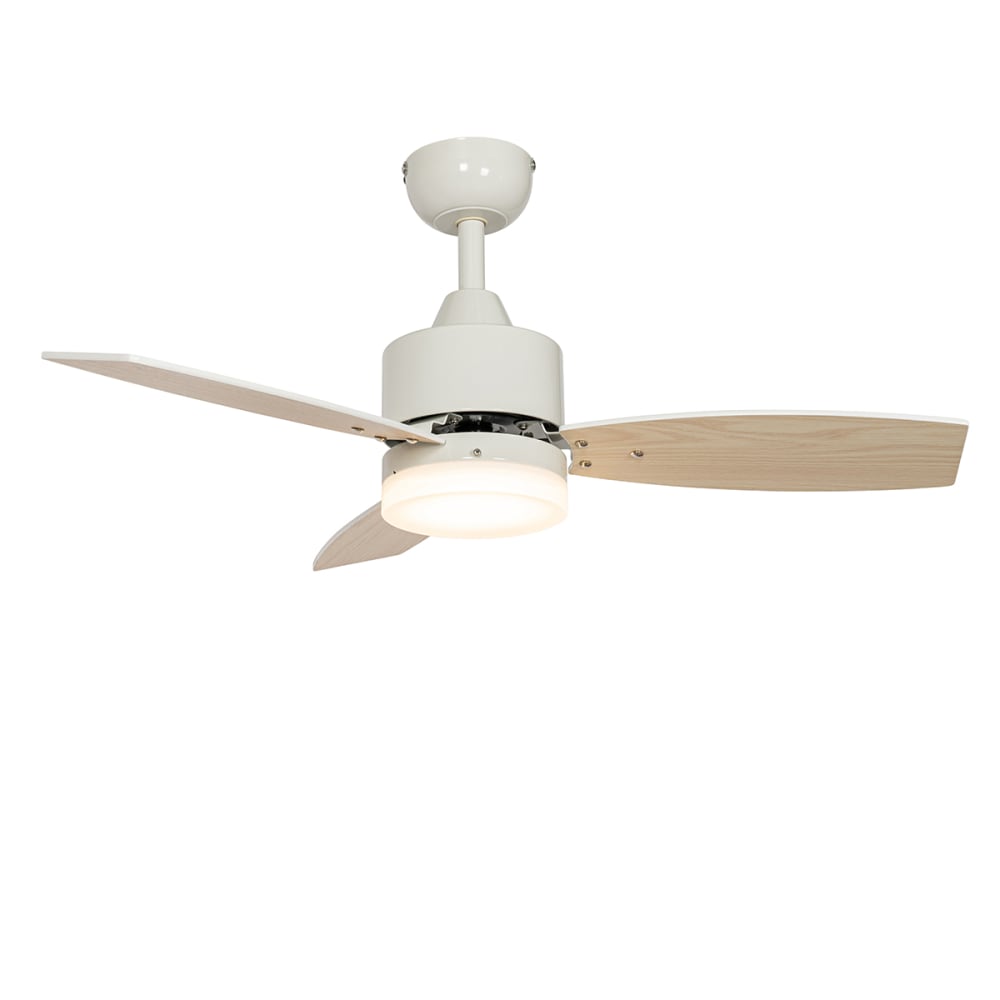 Ventilateur plafond blanc LED avec télécommande IP44