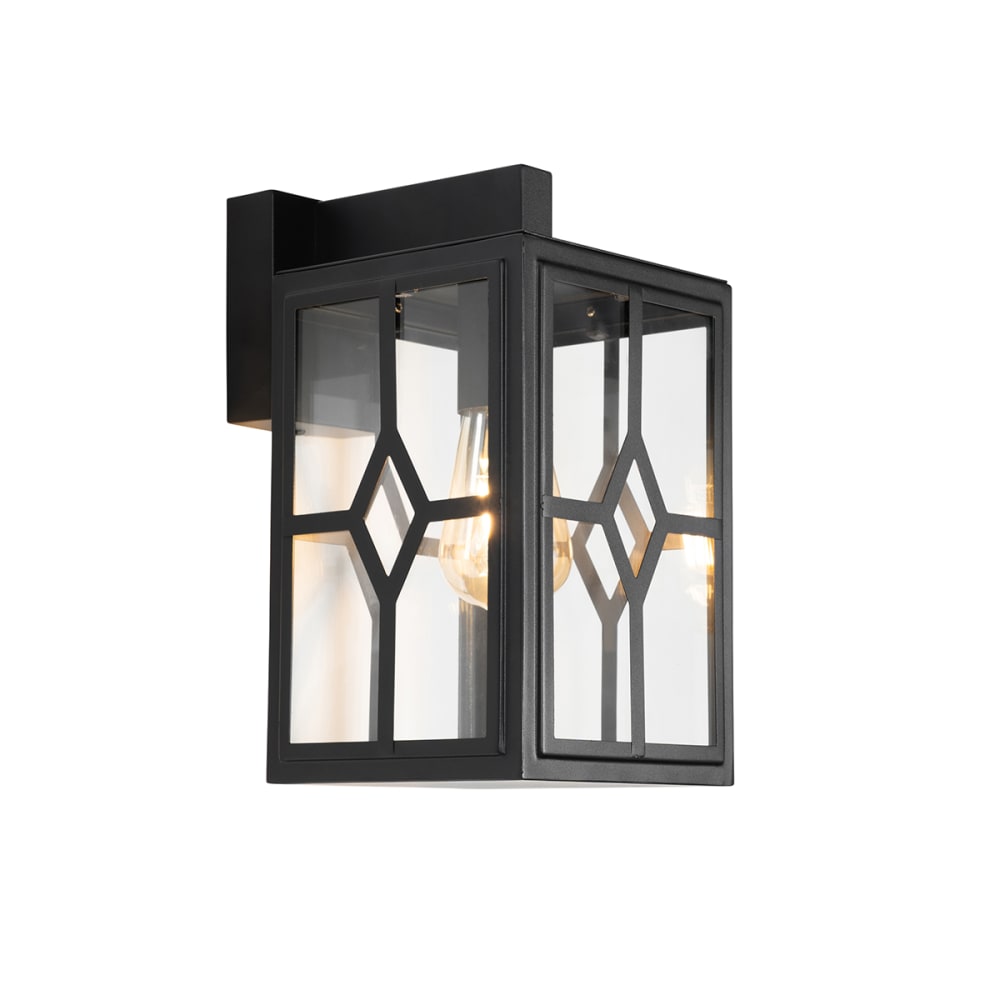 Applique extérieure classique noire IP44
