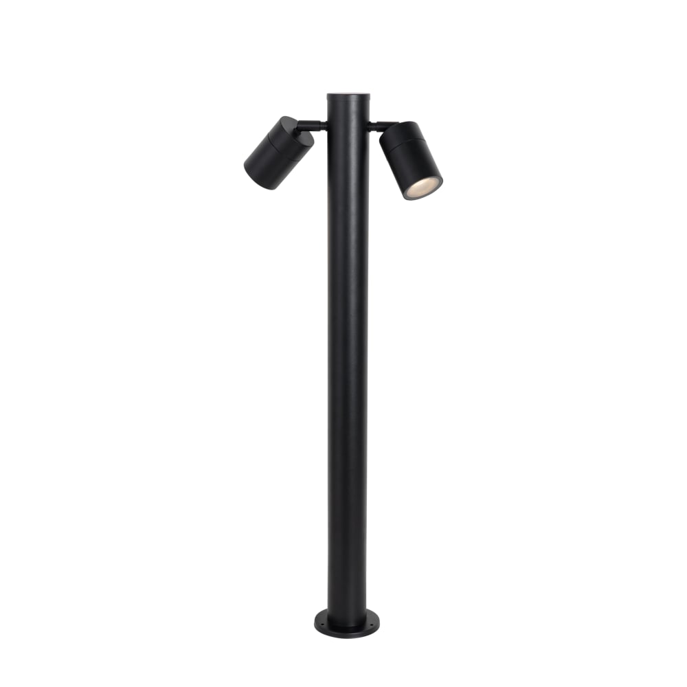 Lampadaire extérieur noir 80 cm 2 lumières IP44 réglable