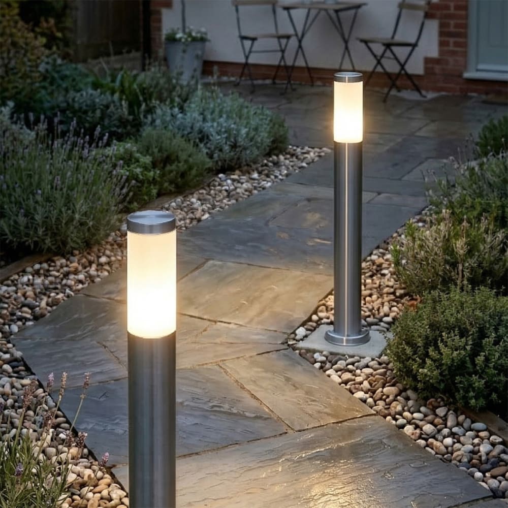 Lampadaire extérieur acier opale 80 cm ip44 - Maisons du Monde
