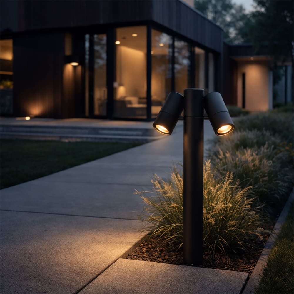 Lampadaire extérieur noir 50 cm 2 lumières orientables - Maisons du Monde
