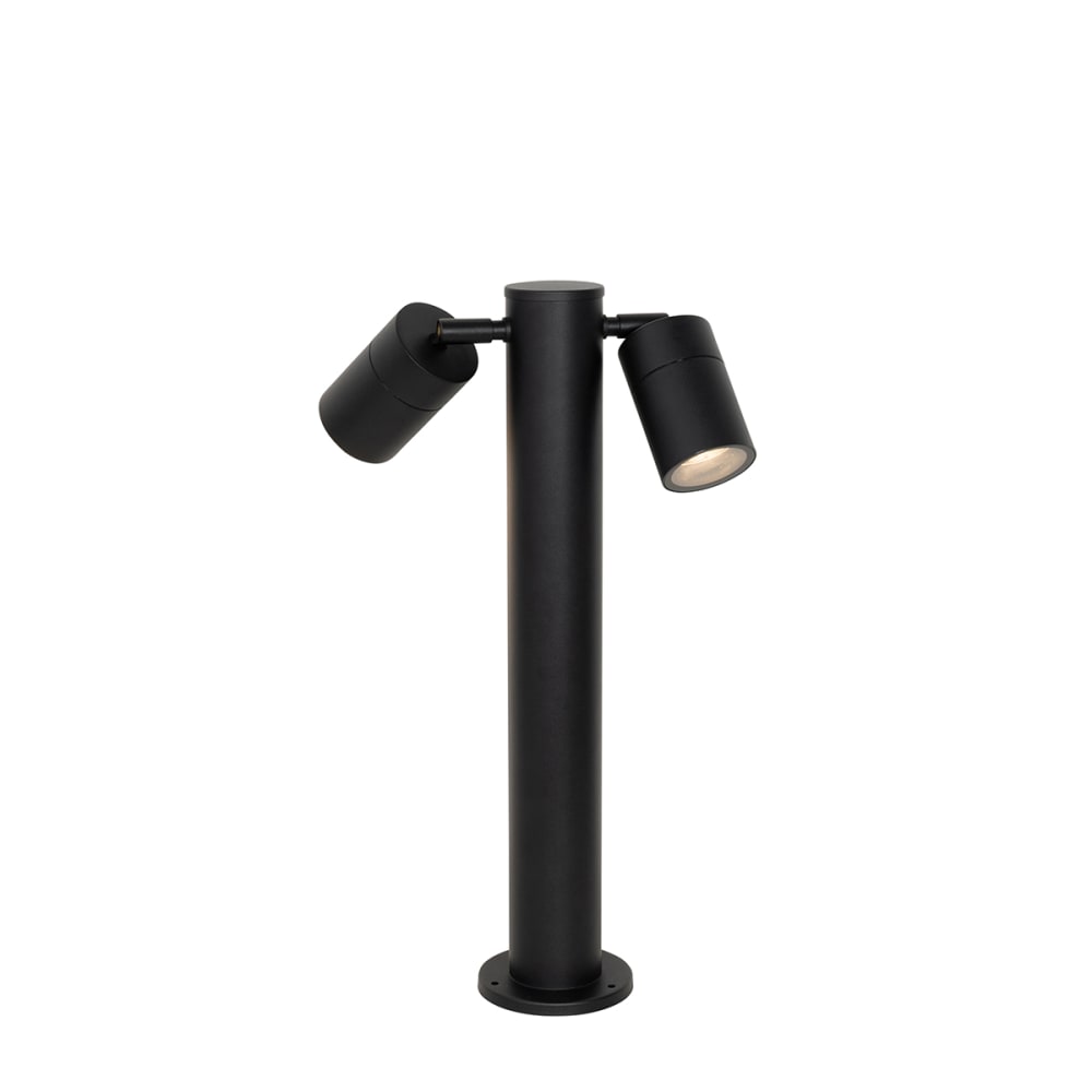 Lampadaire extérieur noir 45 cm 2 lumières IP44 réglable