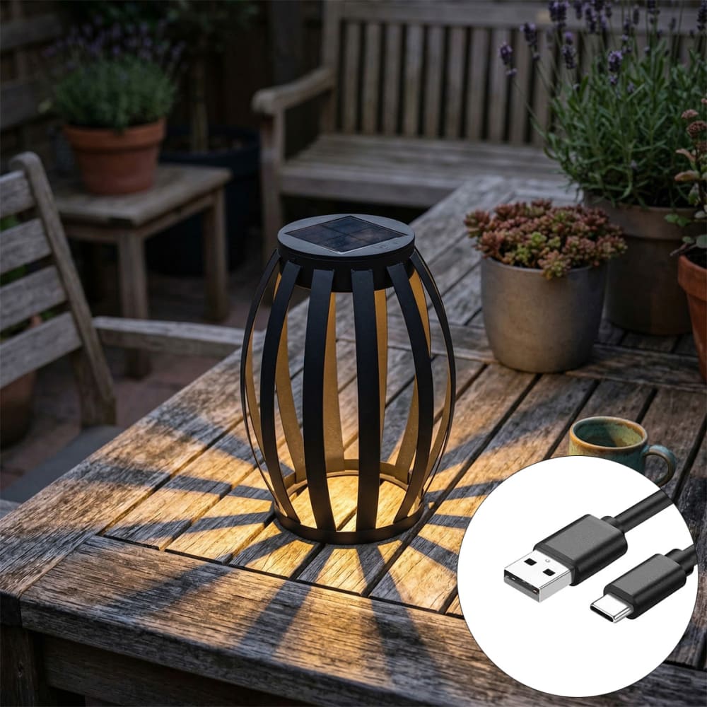 Lampe de table extérieure solaire rechargeable 3 intensités - Maisons du Monde