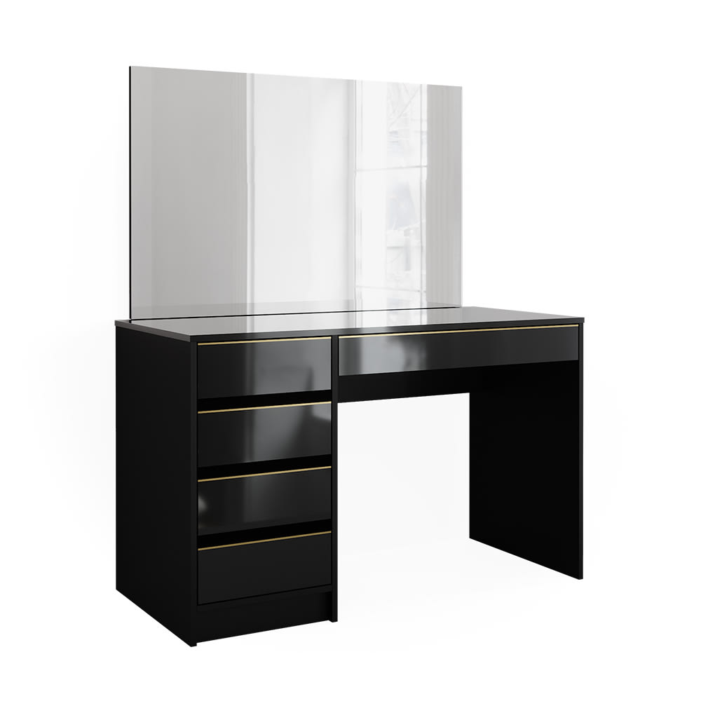 Coiffeuse avec miroir noir/or 120x145cm