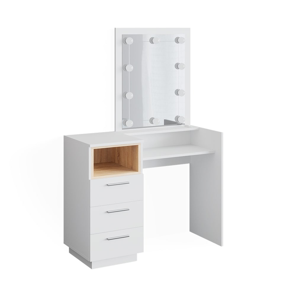 Coiffeuse avec éclairage LED, Blanc 100 x 148.8cm