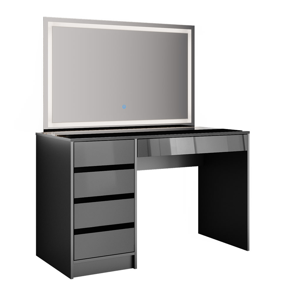 Coiffeuse avec miroir led anthracite 120x145cm