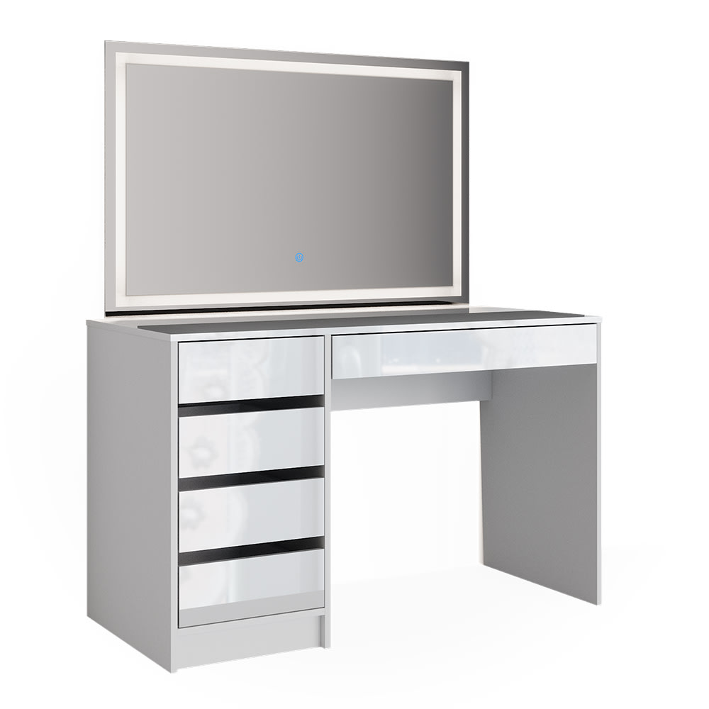Coiffeuse avec miroir led blanc 120x145cm