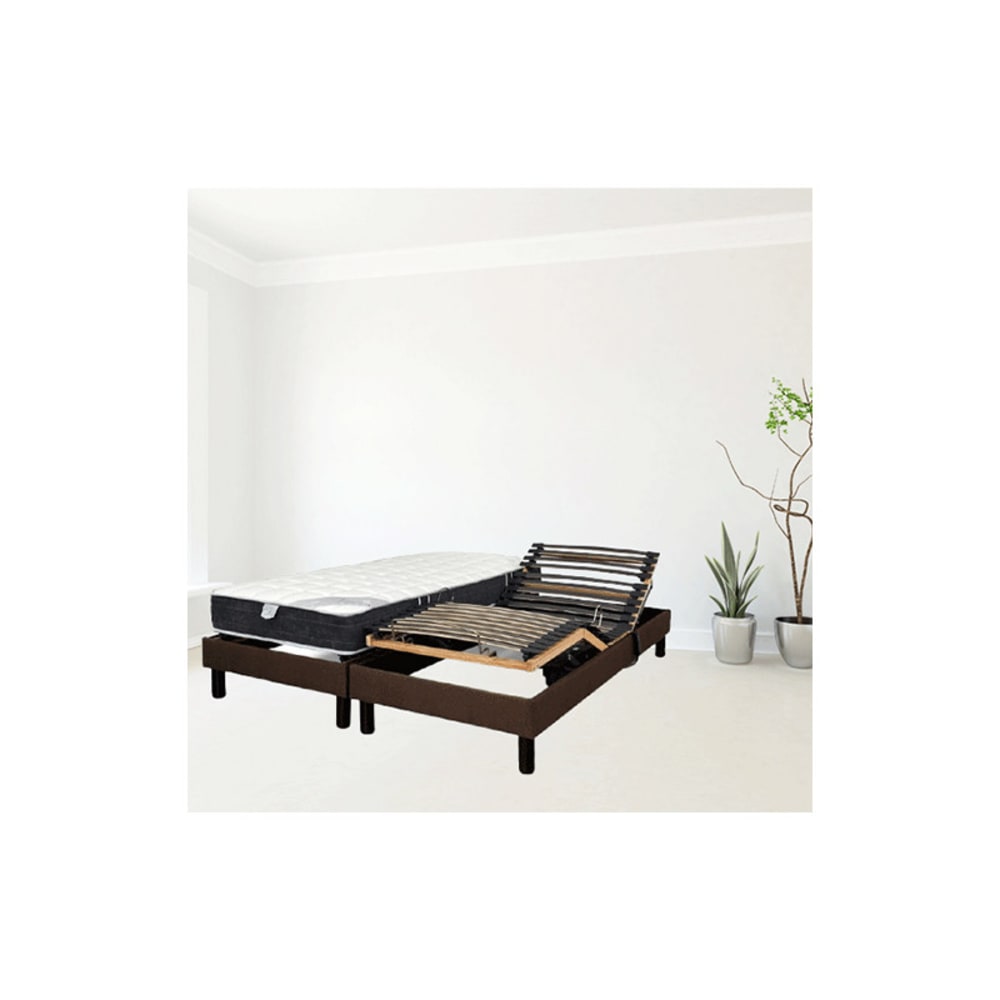Sommier électrique essenzia zen detente marron 80x200 lattes - Maisons du Monde