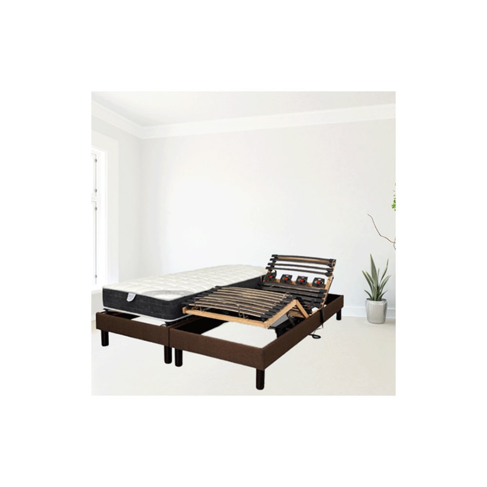 Sommier électrique Essenzia Zen EMOTION MARRON 70x190 Lattes et Plots