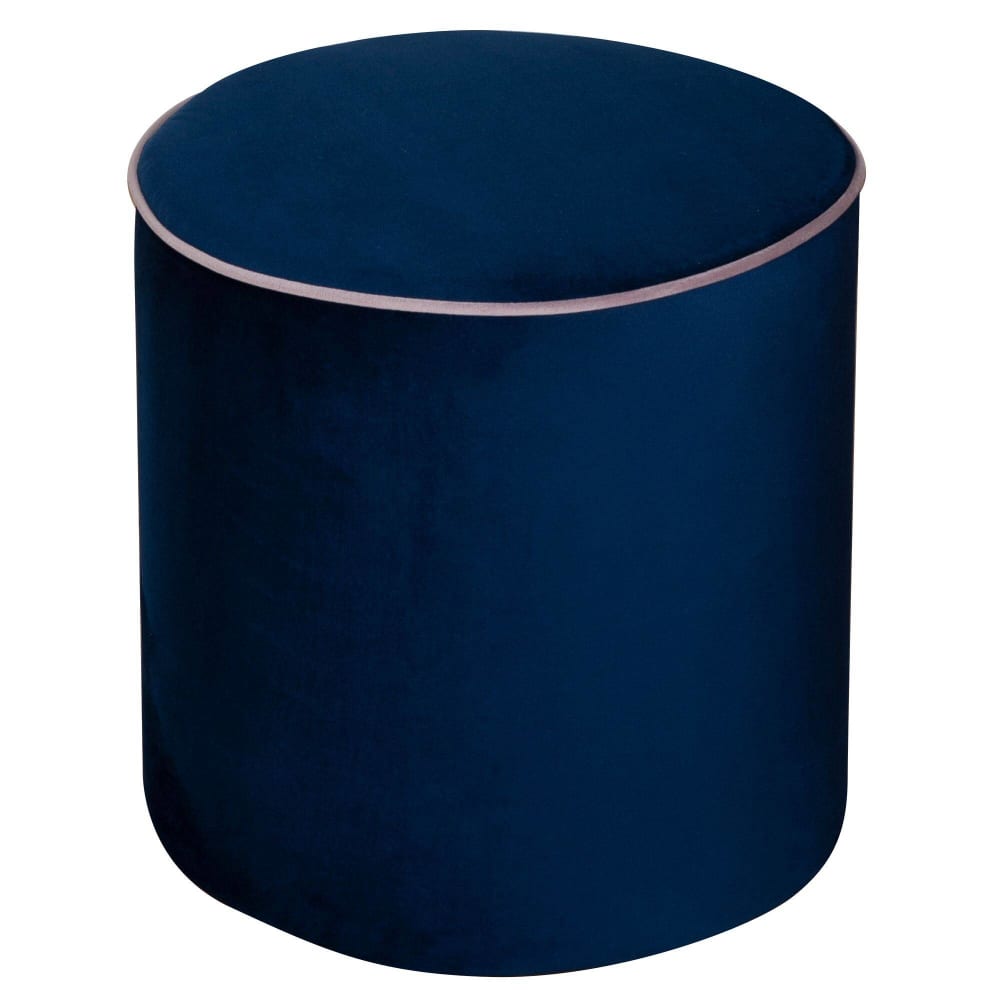 pouf en velours bleu