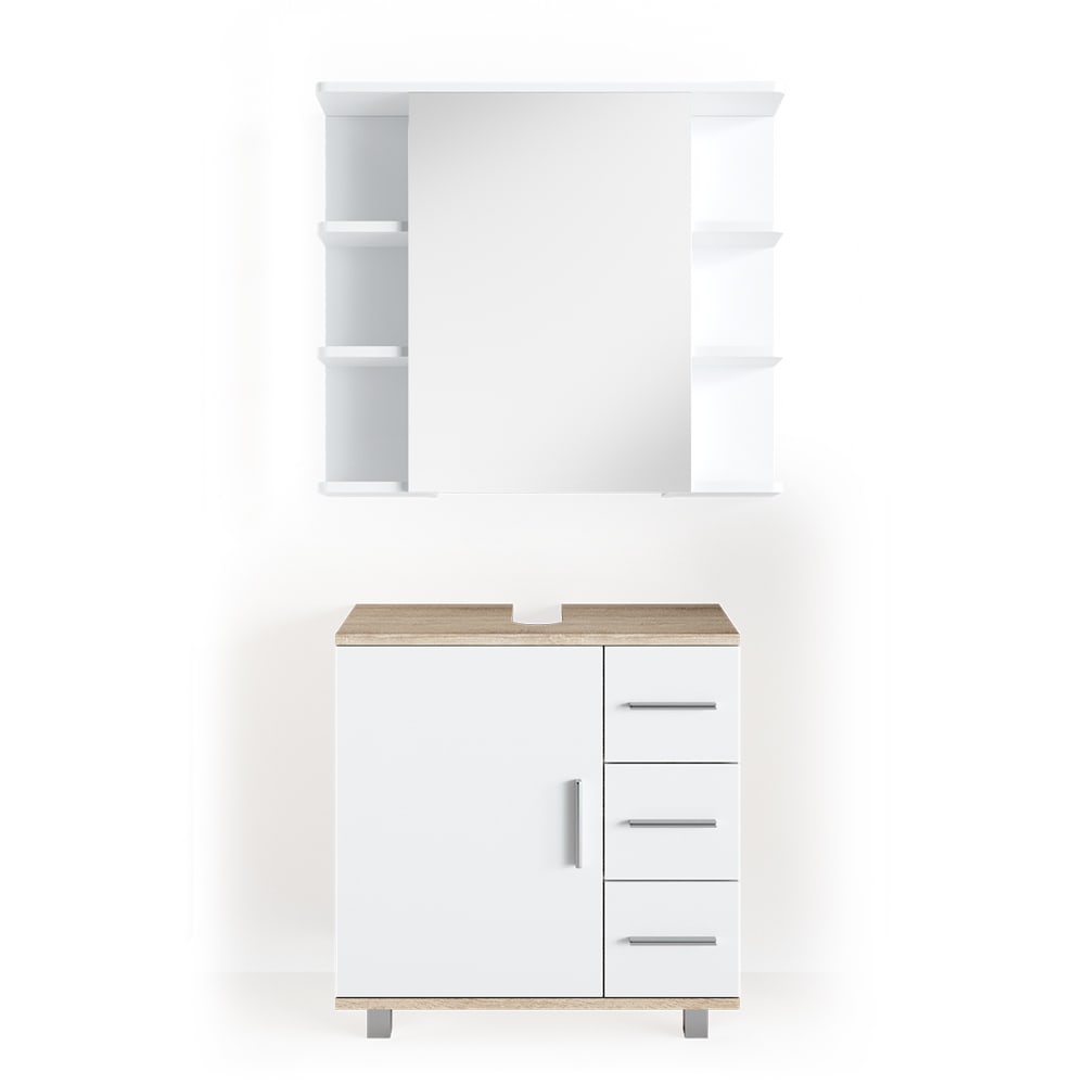 Vicco Badmöbel-Set 2-teilig Sonoma 60x60.8cm style modern Braun Spanplatte