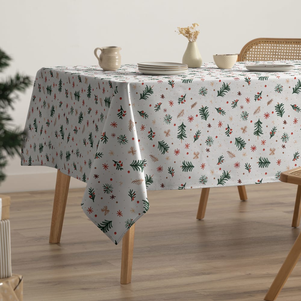 Mantel navidad impermeable algodón tacto tela 160x100 cm