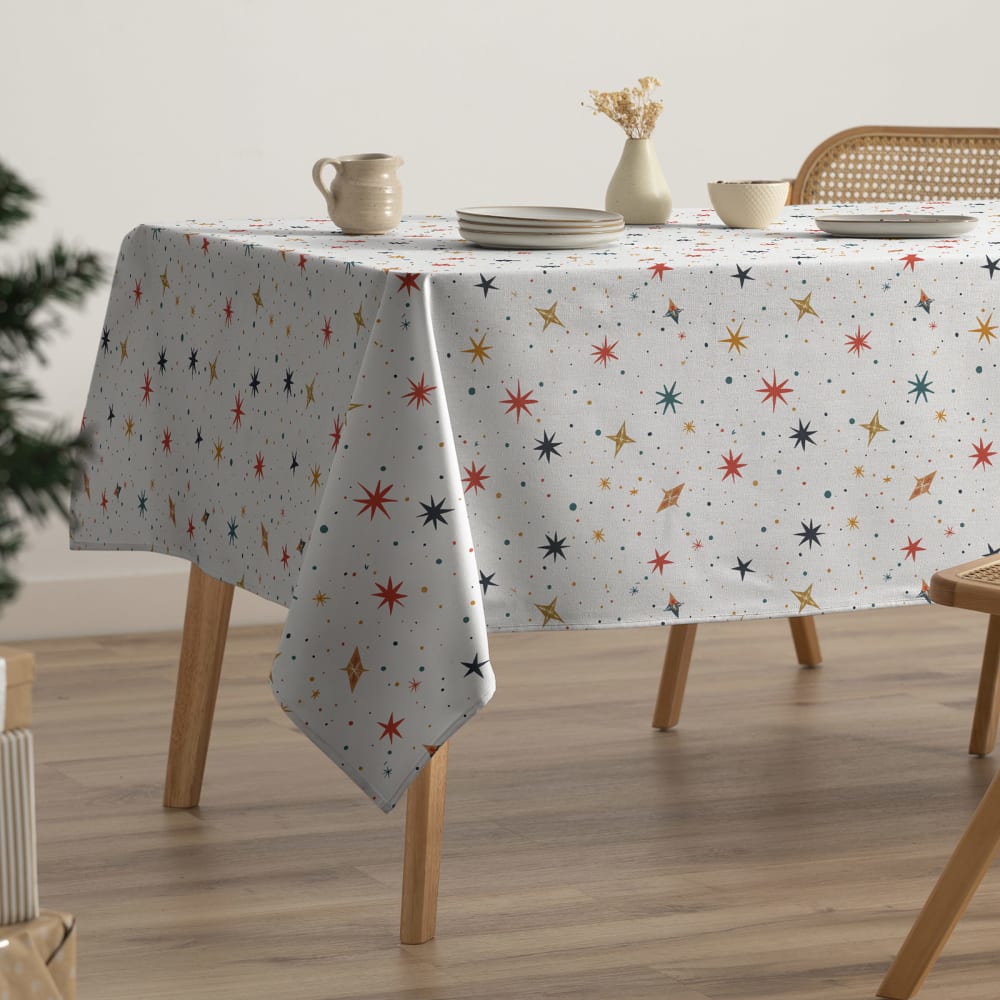 Nappe de Noël anti-taches en coton 160x350 cm